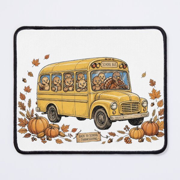 Item preview, Back To School Thanksgiving Teacher Turkey School Bus Fall Vintage Retro designed and sold by Yellowriversss.