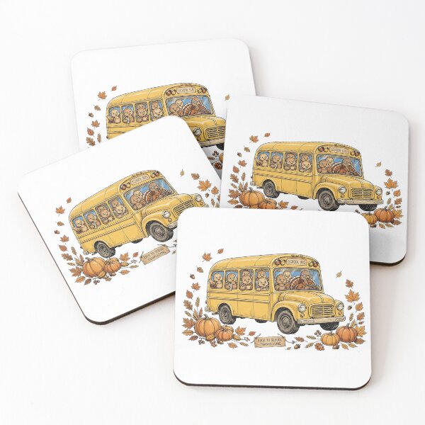 Item preview, Back To School Thanksgiving Teacher Turkey School Bus Fall Vintage Retro designed and sold by Yellowriversss.