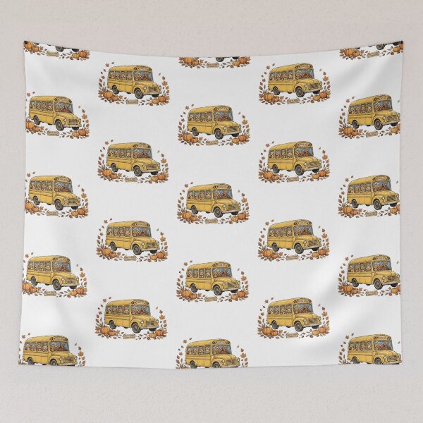 Item preview, Back To School Thanksgiving Teacher Turkey School Bus Fall Vintage Retro designed and sold by Yellowriversss.