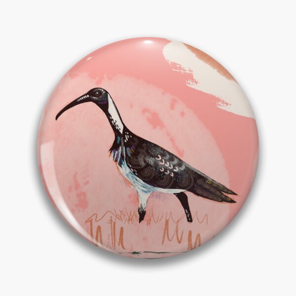 Item preview, Australian ibis bird against a warm abstract background designed and sold by bee-denham-art.