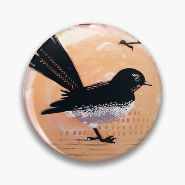 Item preview, Two willy wagtail birds against an abstract background designed and sold by bee-denham-art.