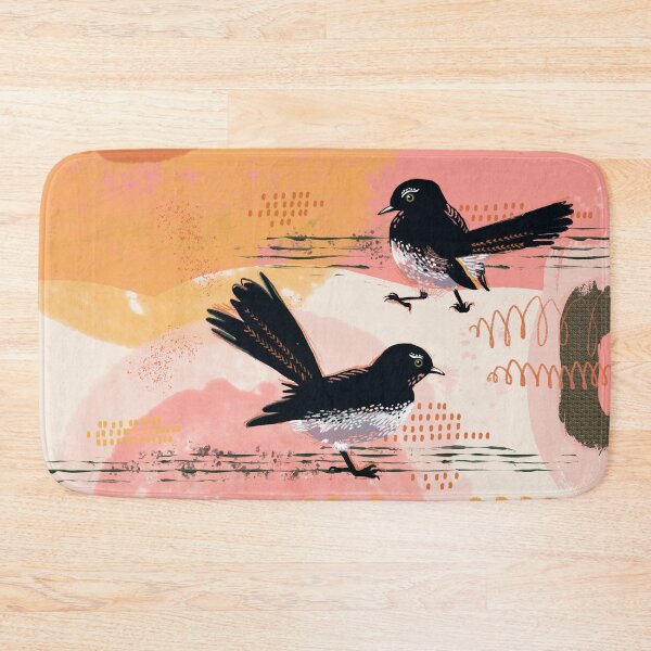 Item preview, Two willy wagtail birds against an abstract background designed and sold by bee-denham-art.