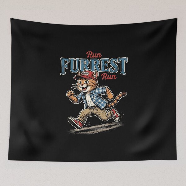 Item preview, Run Furrest Run - Funny 90s Retro Cinema Cat Parody designed and sold by AdyKurniawan.