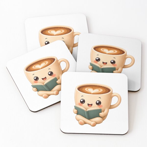 Item preview, Cute Coffee Cup Reading a Book Kawaii Sticker | Cozy Coffee Lover Cartoon PNG designed and sold by NakottaFashion.