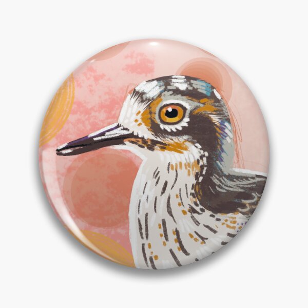 Item preview, Bush stone curlew against a warm abstract background designed and sold by bee-denham-art.
