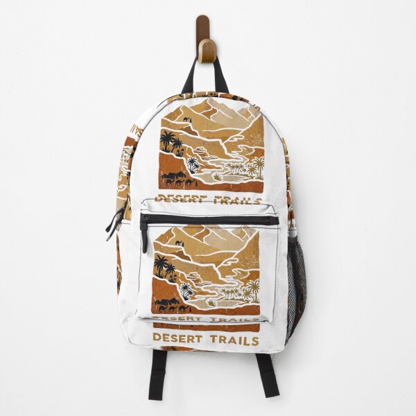 Item preview, Desert Trails Vintage Adventure Mountain and Oasis Landscape Vector Graphic designed and sold by GabeMountainArt.