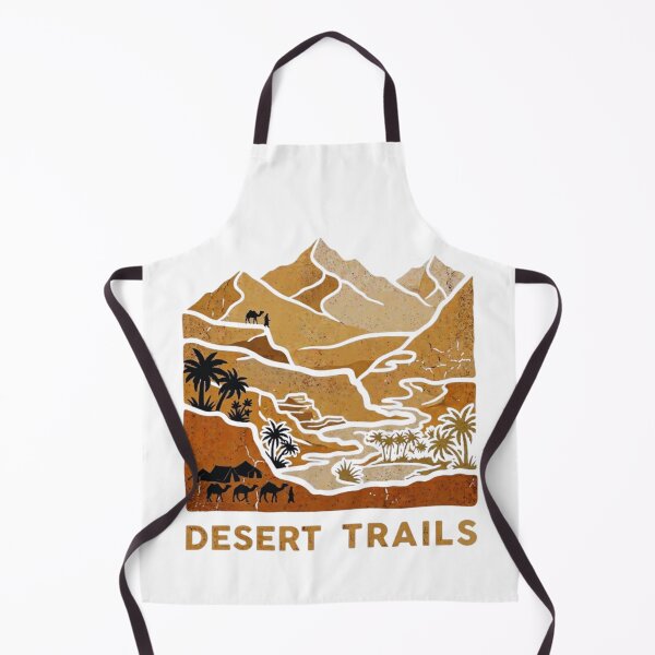 Item preview, Desert Trails Vintage Adventure Mountain and Oasis Landscape Vector Graphic designed and sold by GabeMountainArt.