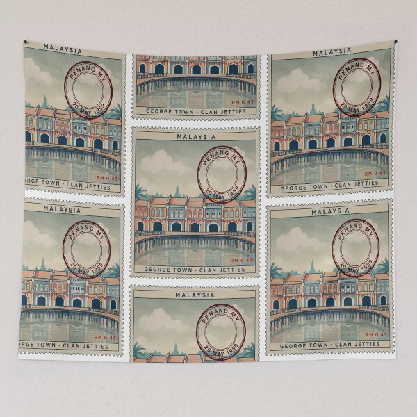 Item preview, Penang Malaysia George Town Heritage Stamp Sticker designed and sold by stickercuffs.