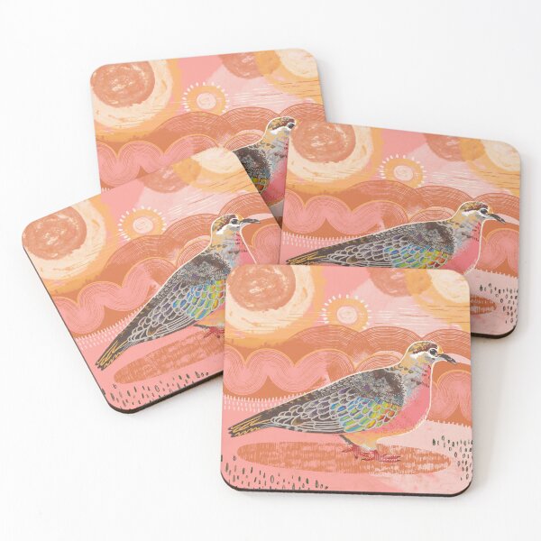Item preview, Bronzewing pigeon against an abstract background designed and sold by bee-denham-art.