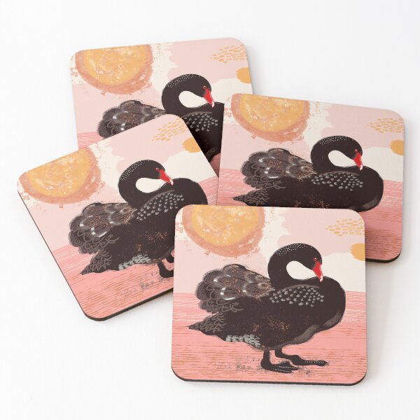 Item preview, Black Swan against an abstract background designed and sold by bee-denham-art.