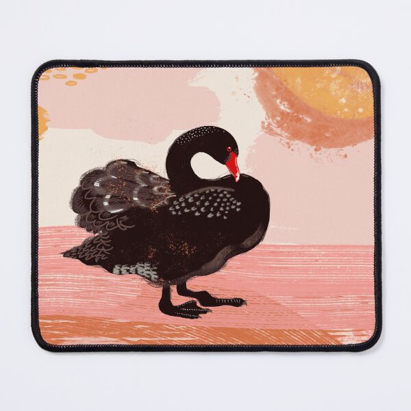 Item preview, Black Swan against an abstract background designed and sold by bee-denham-art.