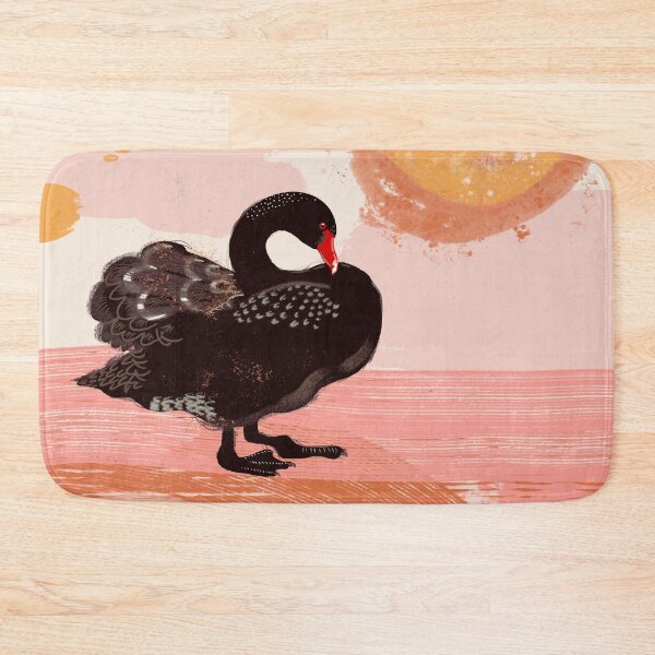 Item preview, Black Swan against an abstract background designed and sold by bee-denham-art.