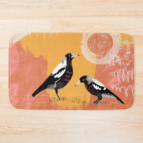Item preview, Two Australian magpies against an abstract background designed and sold by bee-denham-art.