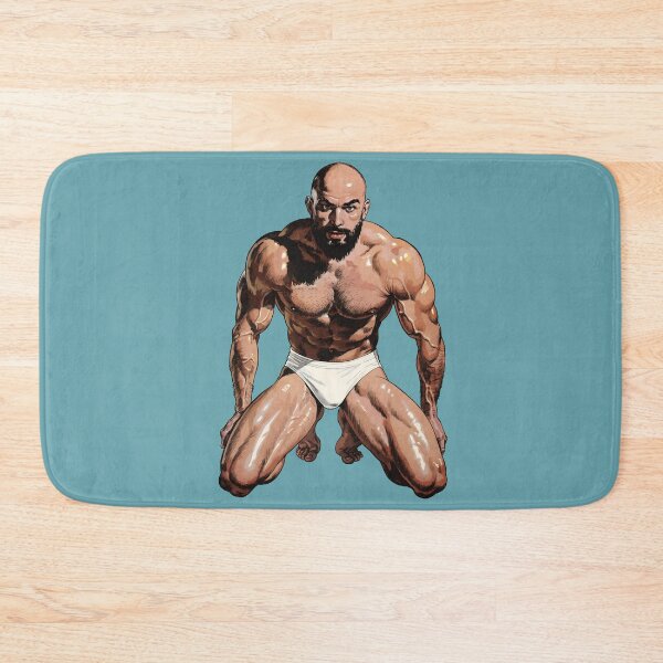 Item preview, Muscular Bearded Man Illustration – Retro Comic Style Male Art designed and sold by gayishdesign.
