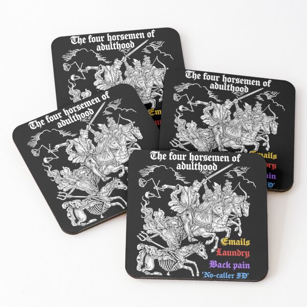 Item preview, The Four Horsemen Of Adulthood Emails Laundry Back Pain No-Caller ID designed and sold by DrawMotion.