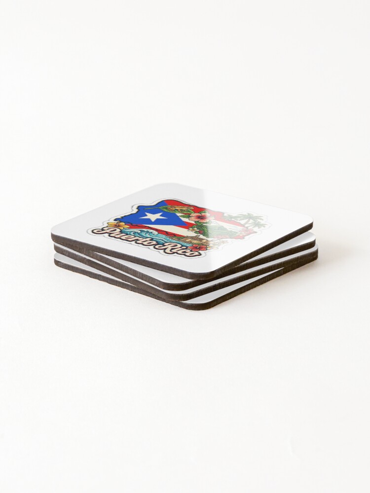 Thumbnail 4 of 5, Coasters (Set of 4), Puerto Rico designed and sold by FunFitsFactory.