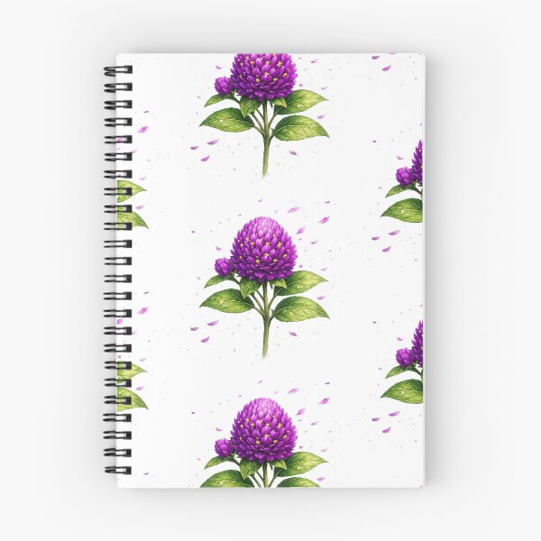Item preview, Vibrant Purple Globe Amaranth - Botanical Floral Art designed and sold by artbucketstudio .