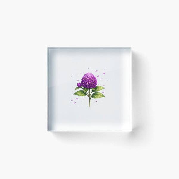 Item preview, Vibrant Purple Globe Amaranth - Botanical Floral Art designed and sold by artbucketstudio .