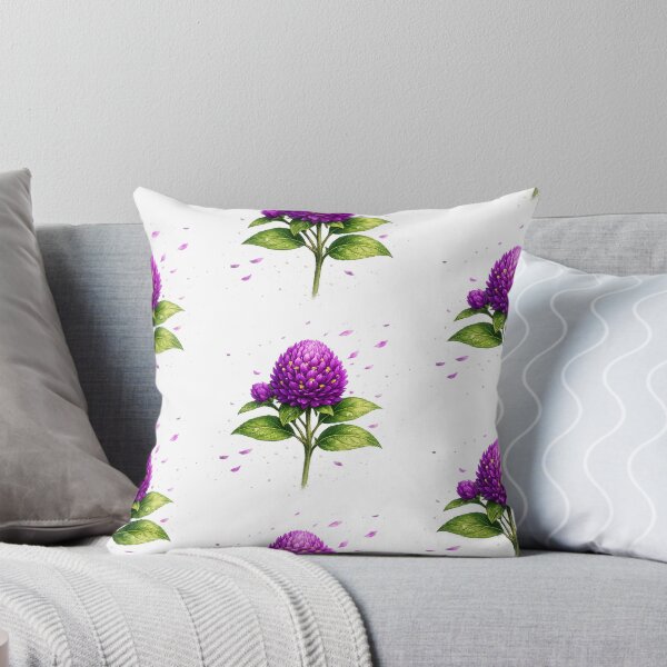 Item preview, Vibrant Purple Globe Amaranth - Botanical Floral Art designed and sold by artbucketstudio .