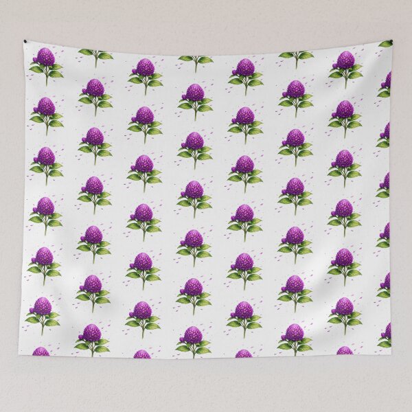 Item preview, Vibrant Purple Globe Amaranth - Botanical Floral Art designed and sold by artbucketstudio .