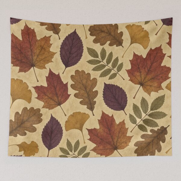 Item preview, Pressed Autumn Leaves Botanical Study in Rust Ochre and Deep Plum designed and sold by StickyGuys.
