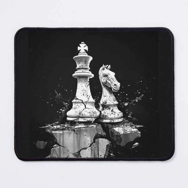 Item preview, Cracked Chess King and Knight Dark Strategy Art designed and sold by inkoutninja.