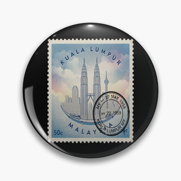 Item preview, Kuala Lumpur Malaysia Petronas Towers Skyline Stamp Sticker designed and sold by stickercuffs.