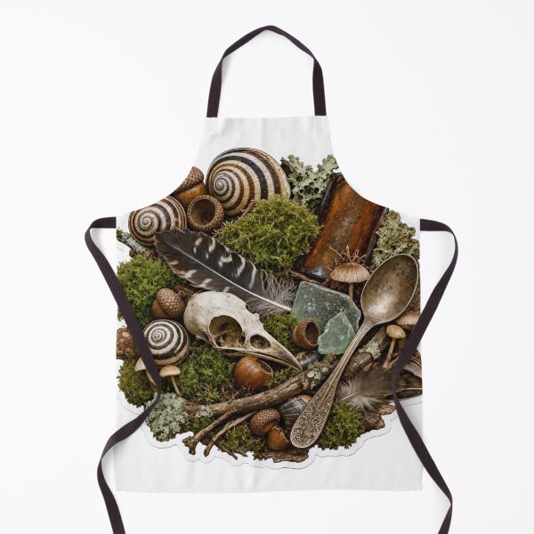 Item preview, Goblincore Forage Pile with Snails Acorns Moss and Found Treasures designed and sold by StickyGuys.