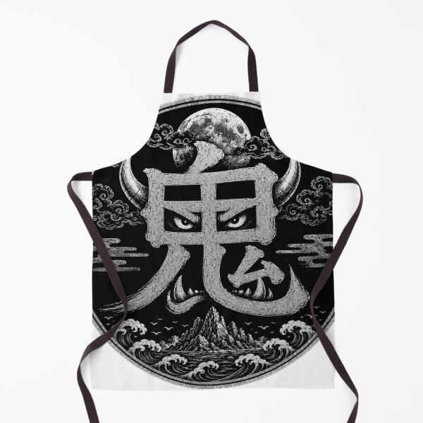 Item preview, ONI Moonlight Crest – Japanese Demon Kanji Silver Emblem designed and sold by Handcan.