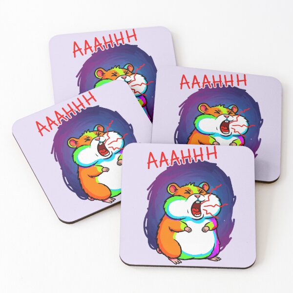 Item preview, Funny Screaming Hamster AAAHHH Meme Rainbow Aesthetic designed and sold by Golden_Pixel_Paper.
