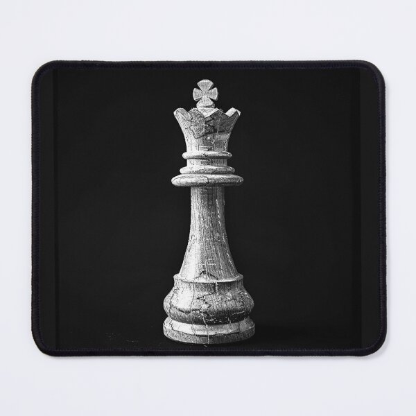 Item preview, Distressed Chess Queen Black and White Strategy Art designed and sold by inkoutninja.