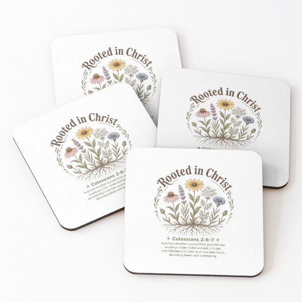 Item preview, Rooted in Christ Colossians 2:6-7 Christian Wildflower Faith Vintage designed and sold by kiralynstration.
