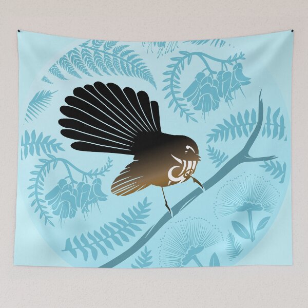 Item preview, New Zealand Native Fantail - BLUE designed and sold by MY NEW ZEALAND.