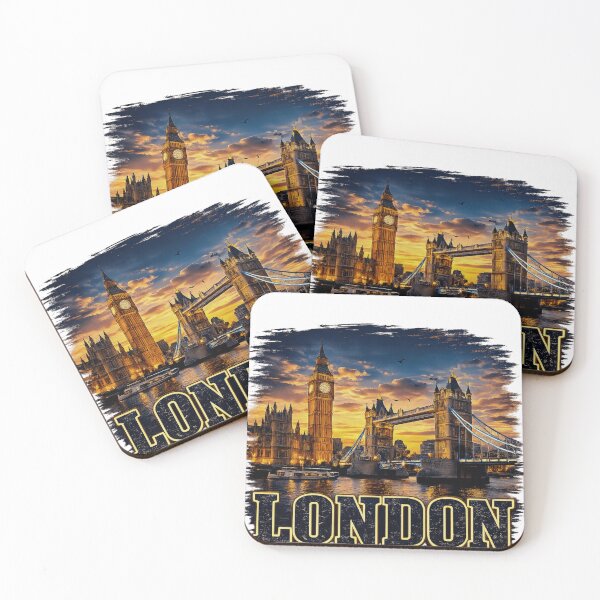 Item preview, London England Big Ben Tower Bridge Sunset designed and sold by WearTheVibe Store.