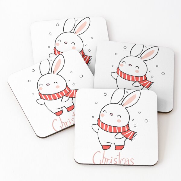 Item preview, Cute Christmas Bunny with Scarf designed and sold by     Sela Art .