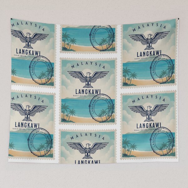 Item preview, Langkawi Malaysia Eagle Square Island Stamp Sticker designed and sold by stickercuffs.