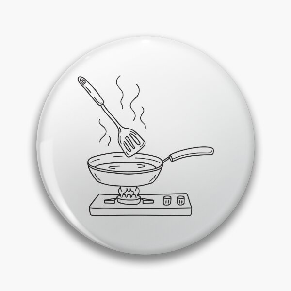 Item preview, A spatula lying on a stovetop next to a frying pan designed and sold by rasagamastore.