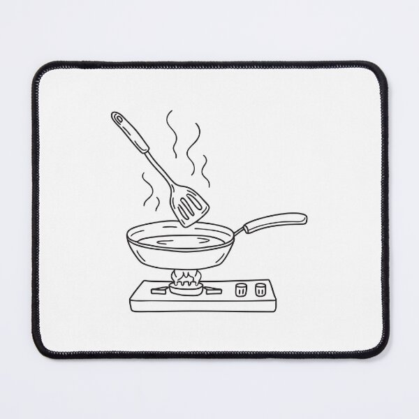 Item preview, A spatula lying on a stovetop next to a frying pan designed and sold by rasagamastore.