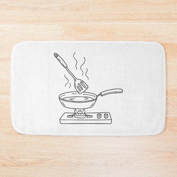 Item preview, A spatula lying on a stovetop next to a frying pan designed and sold by rasagamastore.