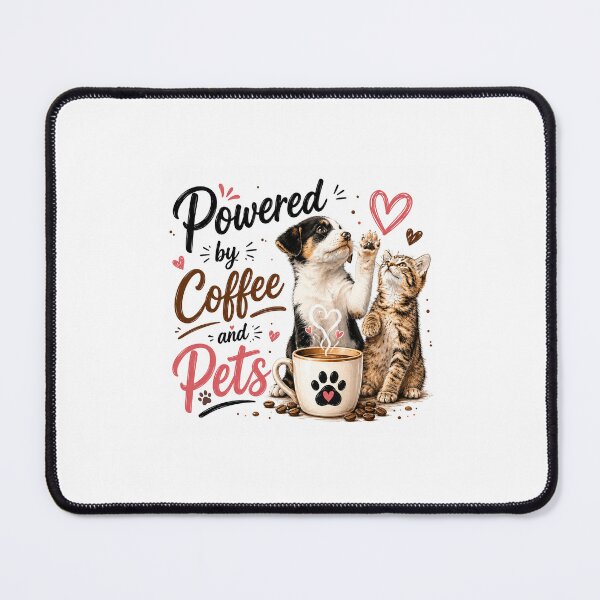 Item preview, Powered by Coffee and Pets designed and sold by KrithigaArts.