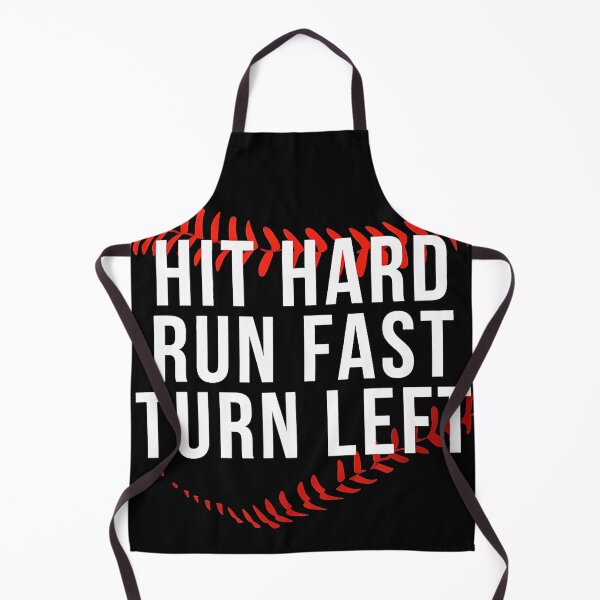 Item preview, Hit Hard Run Fast Turn Left Baseball Softball Player Coach Fan designed and sold by Hugosploosh.