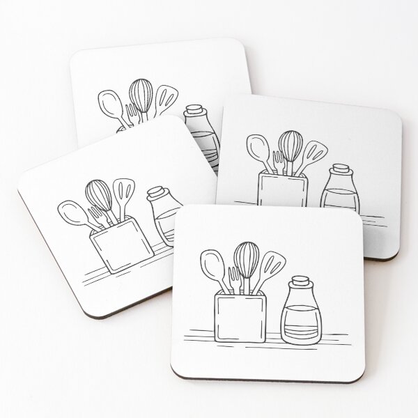 Item preview, A square utensil container standing next to a bottle of cooking oil designed and sold by rasagamastore.