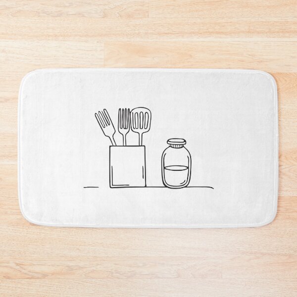 Item preview, A square utensil holder positioned near a jar of oil designed and sold by rasagamastore.