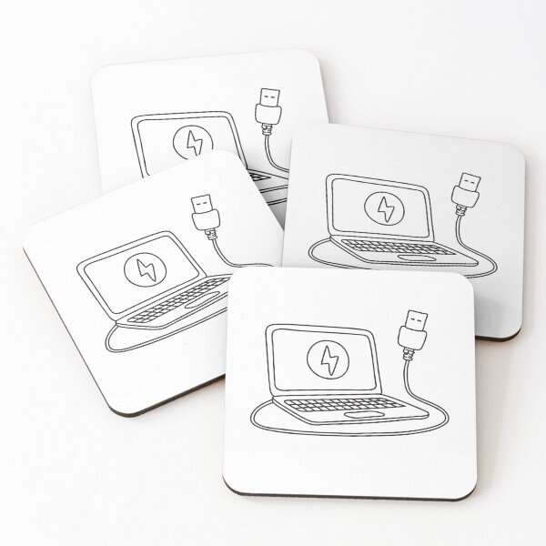 Item preview, A coiled USB cable resting next to a laptop on the desk designed and sold by rasagamastore.