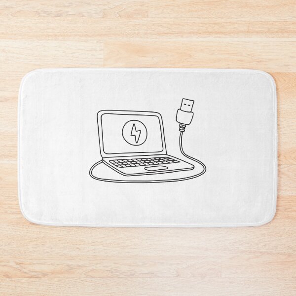 Item preview, A coiled USB cable resting next to a laptop on the desk designed and sold by rasagamastore.