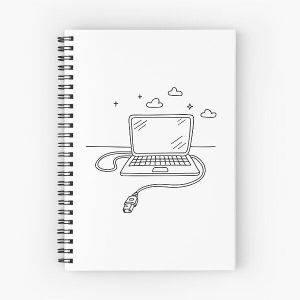 Item preview, A USB cable curled beside a laptop sitting on a desk designed and sold by rasagamastore.