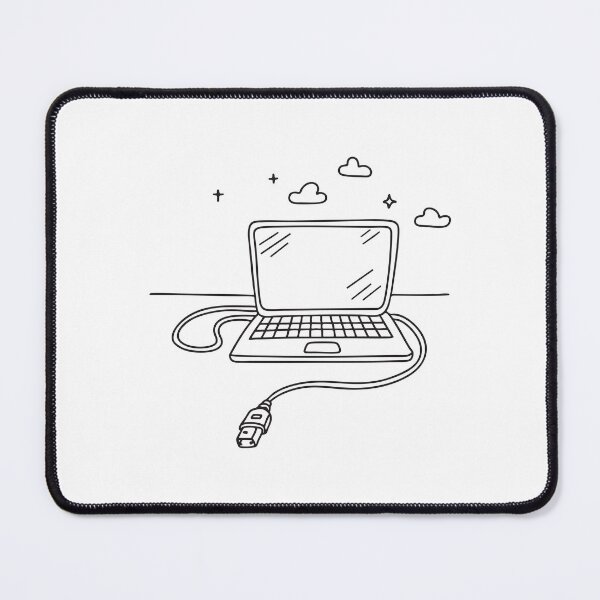 Item preview, A USB cable curled beside a laptop sitting on a desk designed and sold by rasagamastore.