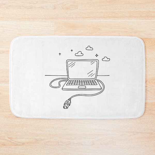 Item preview, A USB cable curled beside a laptop sitting on a desk designed and sold by rasagamastore.
