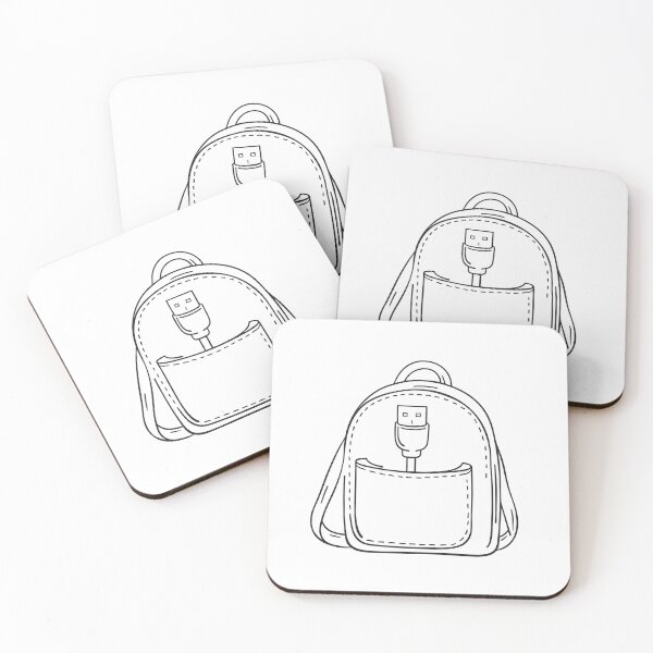 Item preview, A USB cable slightly visible from the pocket of a backpack designed and sold by rasagamastore.