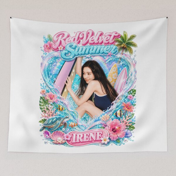 Item preview, Irene Red Velvet Velvet Summer vintage tropical paradise print designed and sold by Valereekmerch.